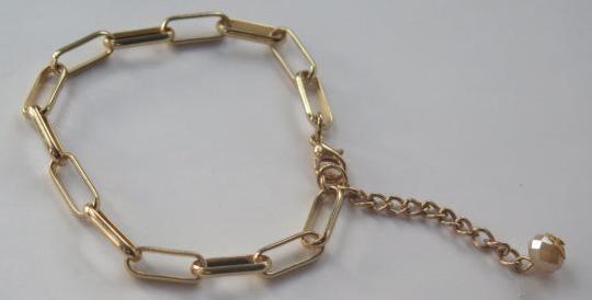 Gold Bracelet/ Gold Rectangle Link Chain Bracelet/ Gold Chain Bracelet for Women