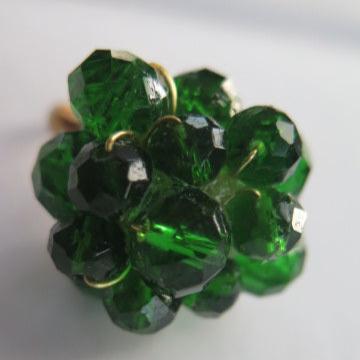 Green Cluster Ring/ Grape - Inspired Green Ring/ Green Beaded Ring/ Green Ring