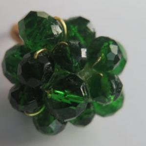 Green Cluster Ring/ Grape - Inspired Green Ring/ Green Beaded Ring/ Green Ring