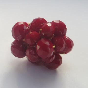 Red Cluster Ring/ Red Ring/ Red Beaded Cluster Ring