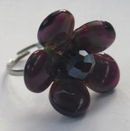 Purple Flower Ring/ Flower Ring/ Purple Flower