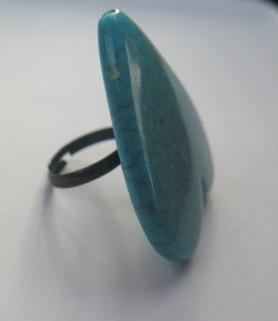 Blue Heart Ring/ Turwquoise Heart-Shape Ring/ Turquoise Ring/ Large Heart-Shaped Turquoise Ring.