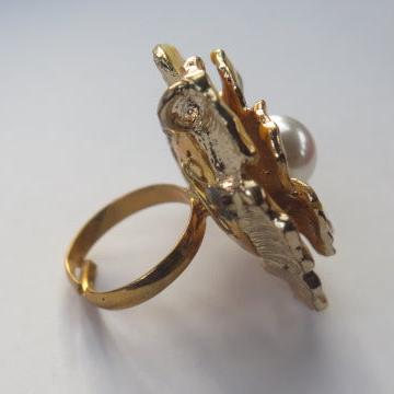 Yellow Flower Ring/ Flower Ring/ Yellow Ring/ Large Yellow Flower Ring