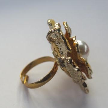 Yellow Flower Ring/ Flower Ring/ Yellow Ring/ Large Yellow Flower Ring