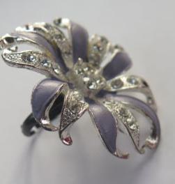 Purple Flower Ring/ Large Flowr Ring/ Purple Ring/Flower Ring