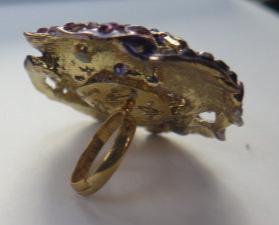 Purple Flower Ring/ Purple Rhinestone Flower Ring/ Extra Large Purple Flower Ring/ Purple Ring