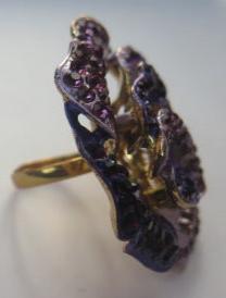 Purple Flower Ring/ Purple Rhinestone Flower Ring/ Extra Large Purple Flower Ring/ Purple Ring