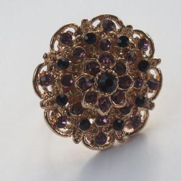 Blue Rhinestone Ring/ Large Blue Rhinestone Ring/ Blue Ring
