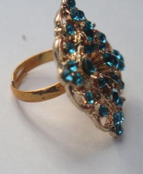 Blue Sparkling Rhinestone Ring/ Blue Square Rhinestone Ring/ Blue Rhinestone Ring/ Blue Ring