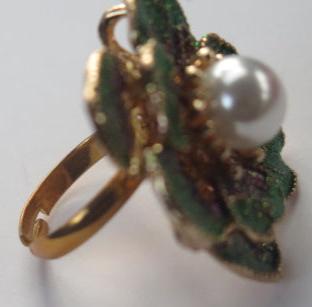 Green Flower ring/ Cocktail Flower Ring/ Large flower ring/ Large Green Flower Cocktail Ring