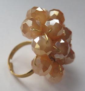 Brown Gold Cluster Ring/ Grape-Inspire Gold Brown Ring/ Large Cocoktail Ring/Gold Brown Beaded Cluster Cocktail Ring/ Beaded Cluster Cocktail Ring