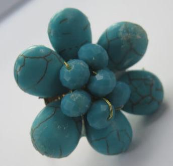 Turquoise Flower Ring/ Turquoise Cocktail Ring/ Flower Ring/Turquoise Flower Cocktail Ring/ Flower Cocktail Ring,