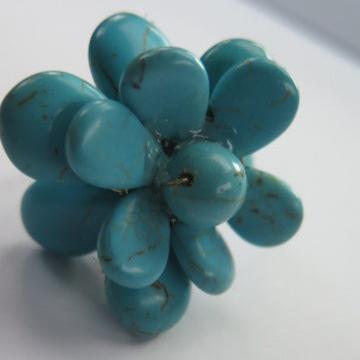Turquoise Flower Ring/ Turquoise Cocktail Ring/ Flower Ring/Turquoise Flower Cocktail Ring/ Flower Cocktail Ring,