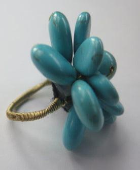 Turquoise Flower Ring/ Turquoise Cocktail Ring/ Flower Ring/Turquoise Flower Cocktail Ring/ Flower Cocktail Ring,