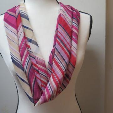 Pink stripe scarf for women