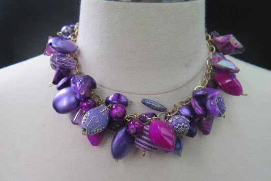 Purple cluster necklace