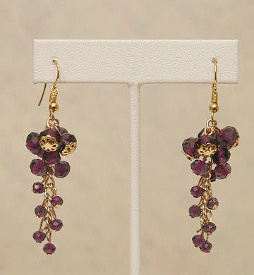 Purple beads earring