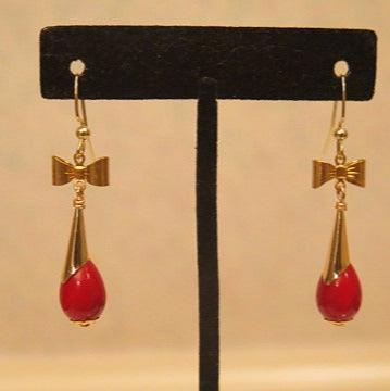 simple classic red earring