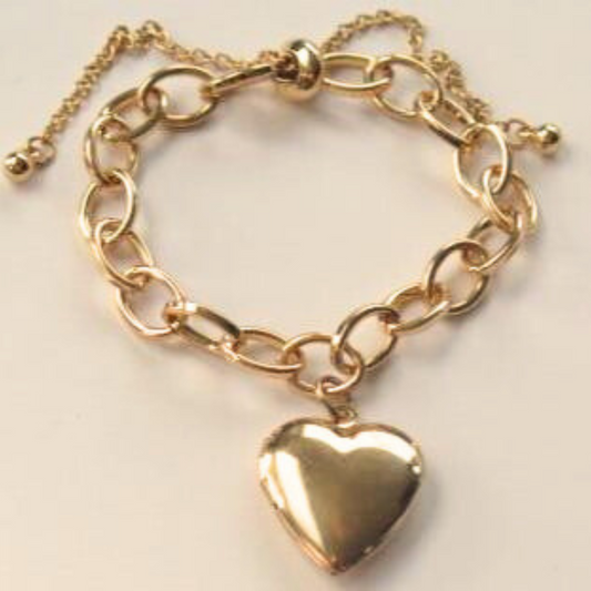 Gold Heart-shape Bracelet/ Gold Bracelet