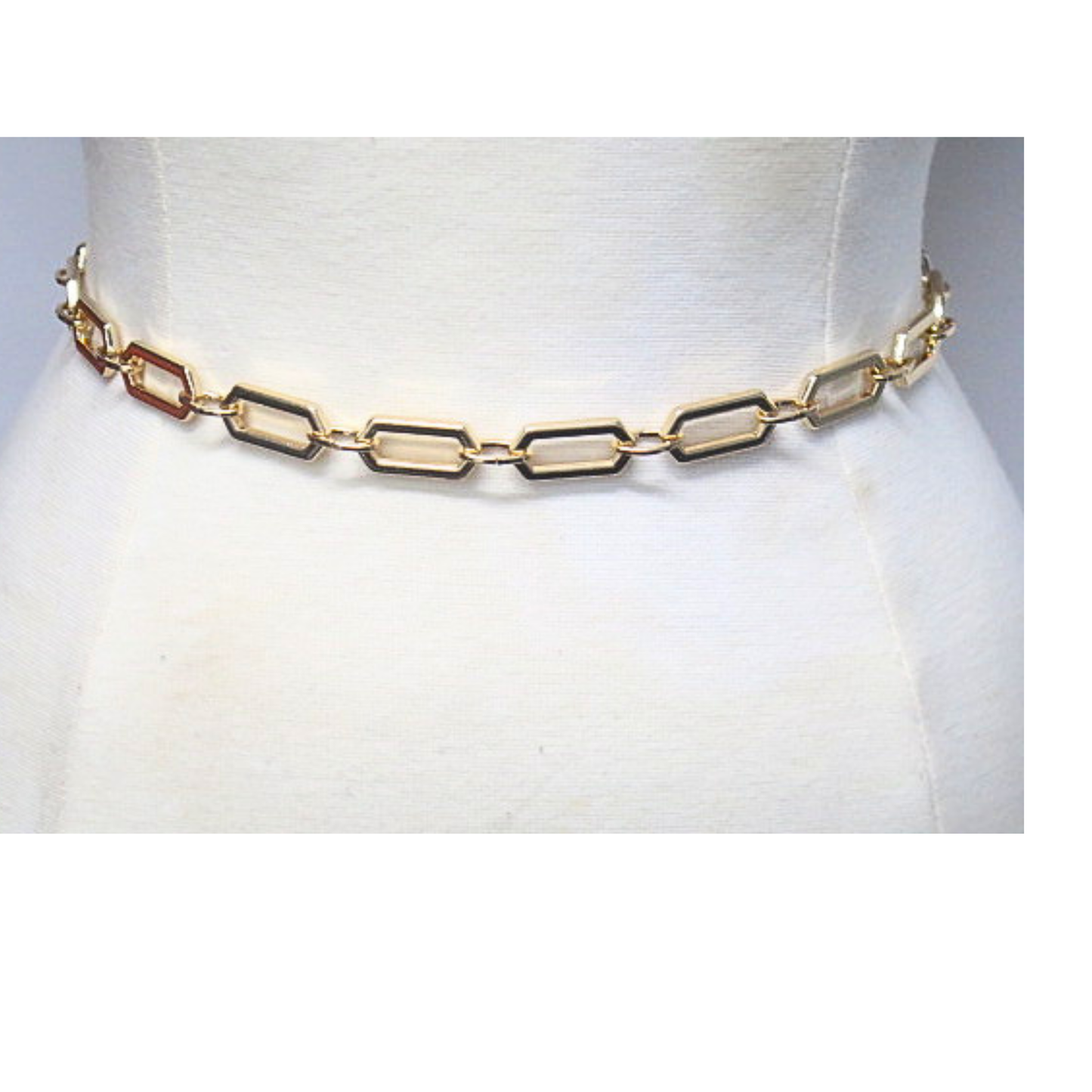 DKNY Women’s Gold Tone Chain Belt Adjustable Statement Waist Belt