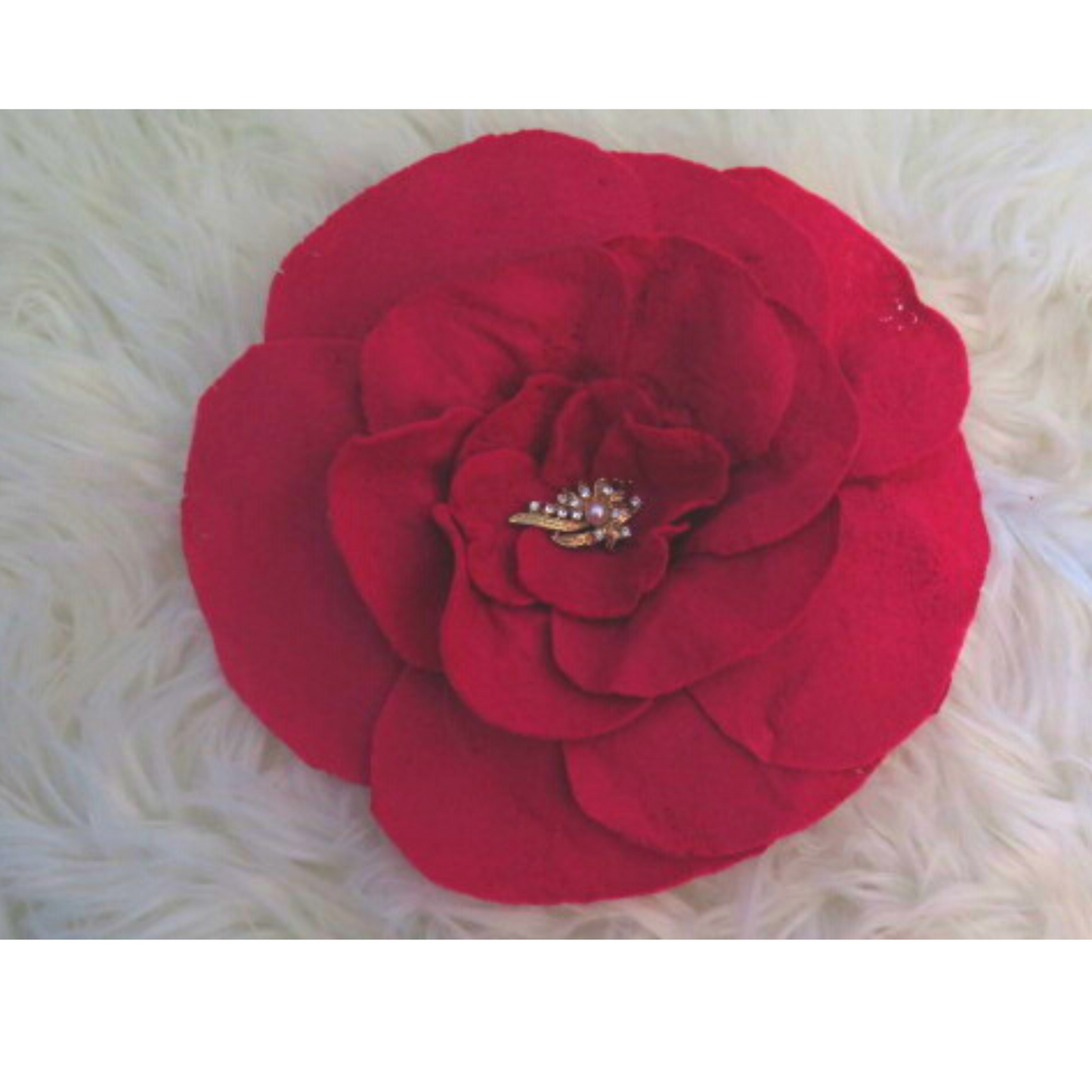 Large Red Flower Brooch/ Red Flower Fabric Brooch/ Red Brooch/ Red Flower Brooch