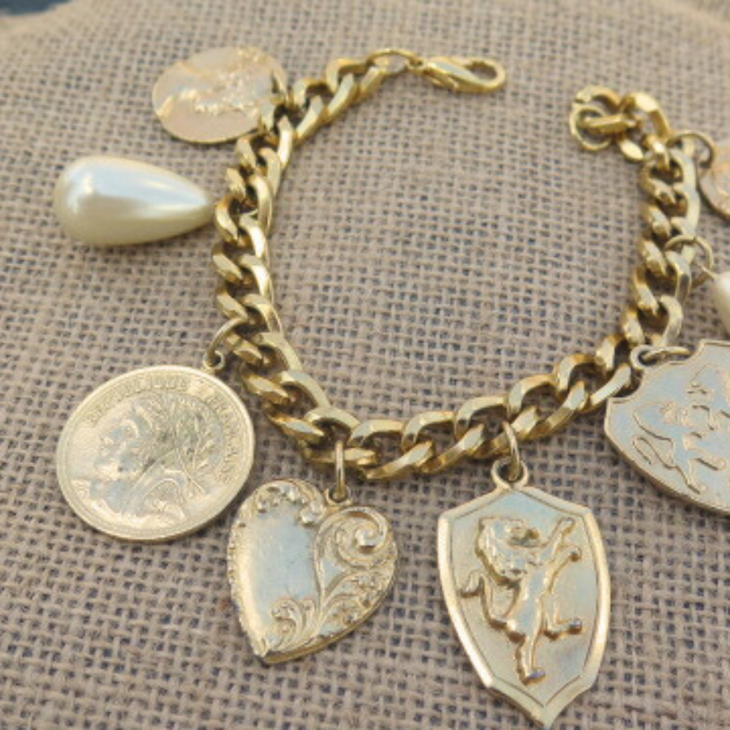 Gold Charm Bracelet/ Chaim Bracelet for Women/