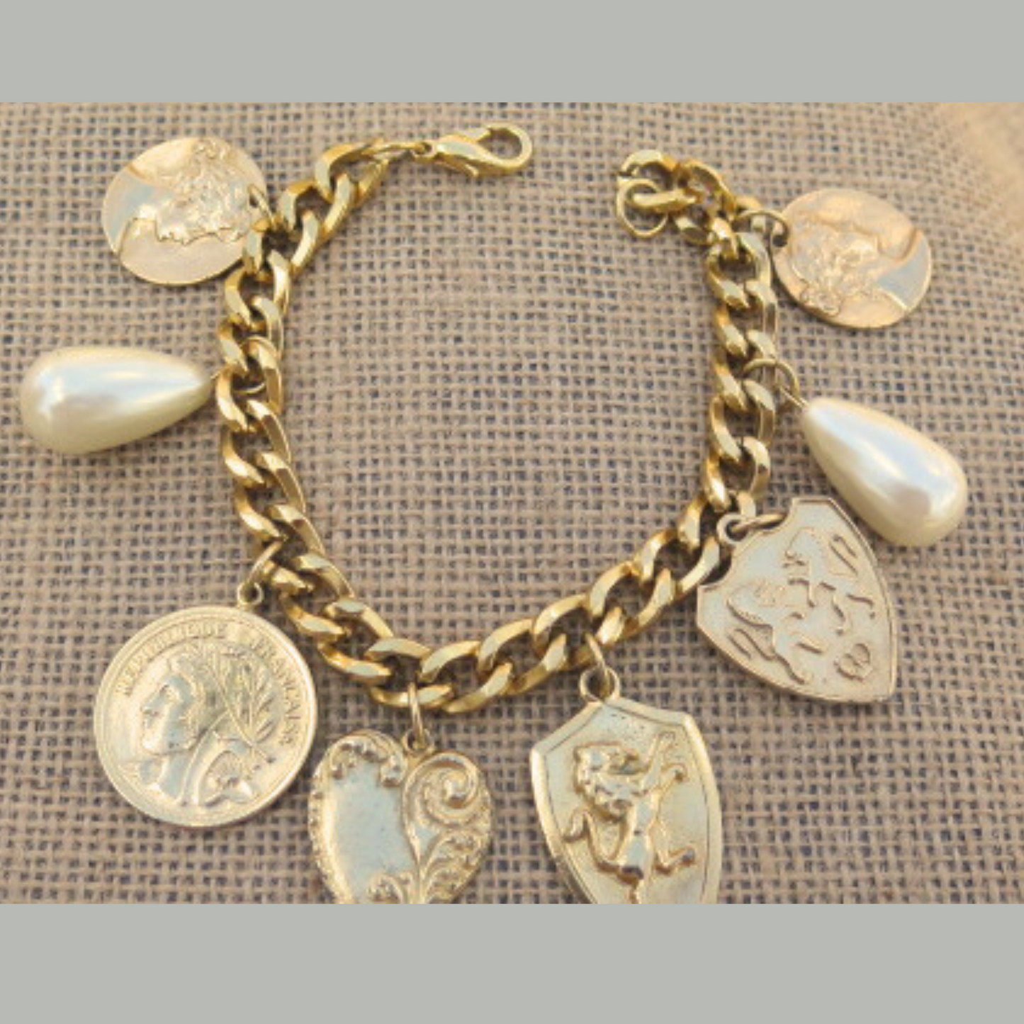 Gold Charm Bracelet/ Chaim Bracelet for Women/