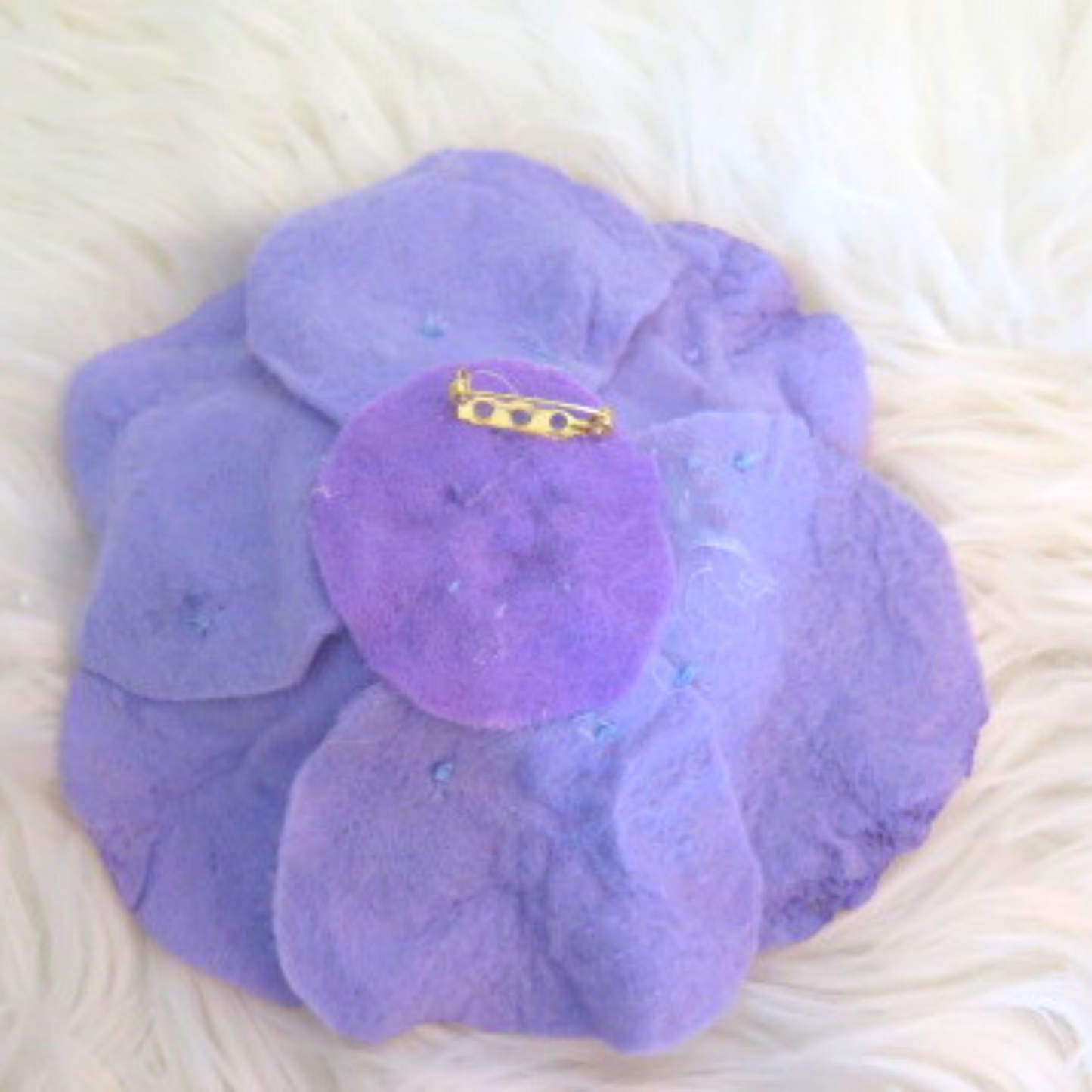Large Purple Flower Brooch / Purple Fabric Flower Brooch/ Handmade Purple Brooch