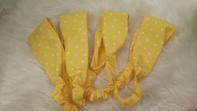 White Yellow dots headbands