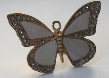 White butterfly ring