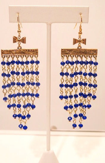 blue vintage statement earring