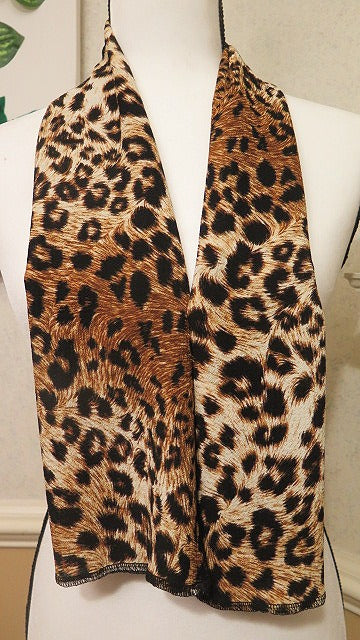 Leopard print scarf close up detail