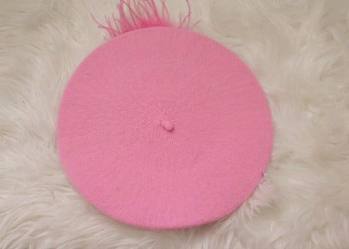 pink fur beret back
