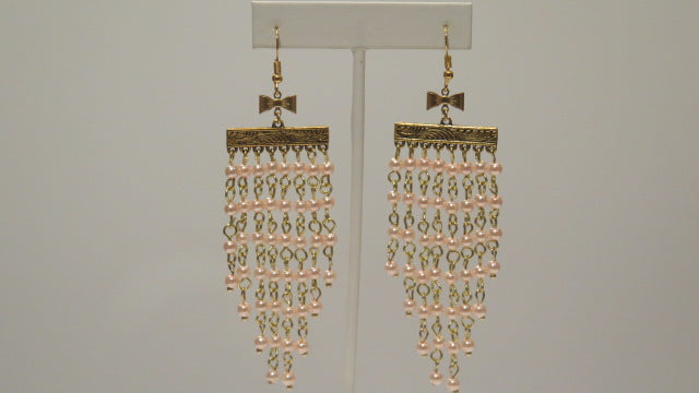 pink vintage chandelier earring