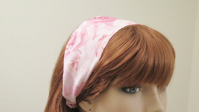 pink white headband for women