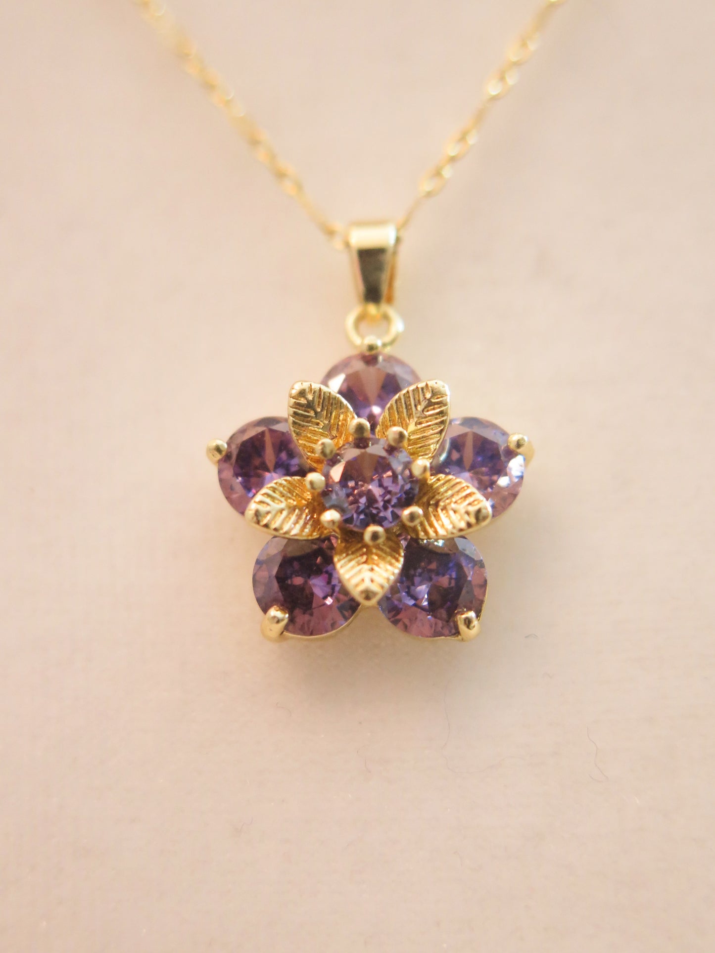 purple flower pendant