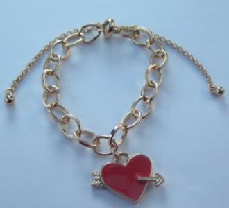 red Gold heart bracelet