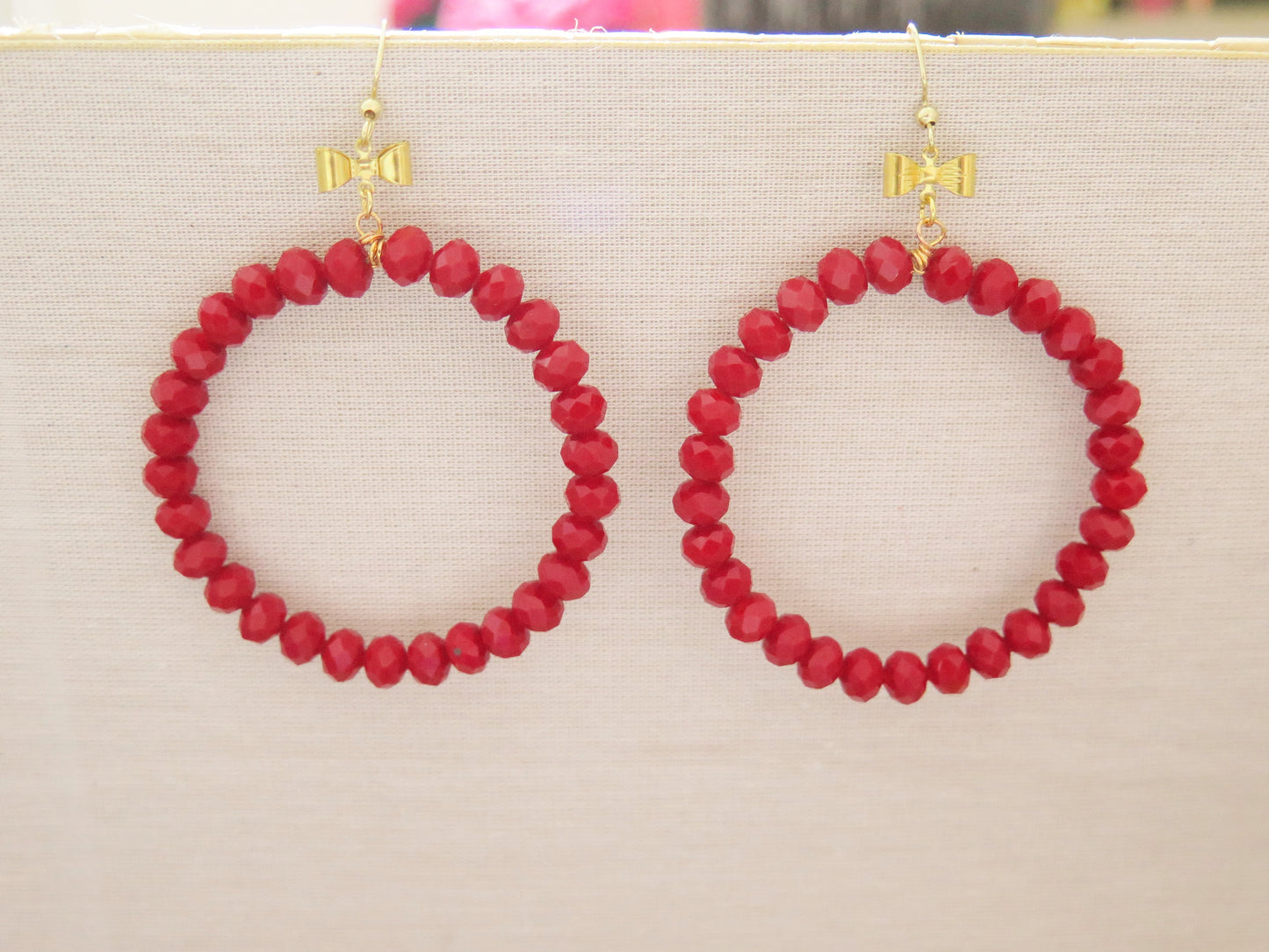 red Hoop earring