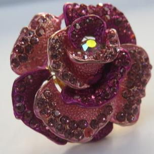 rhinestone flower ring