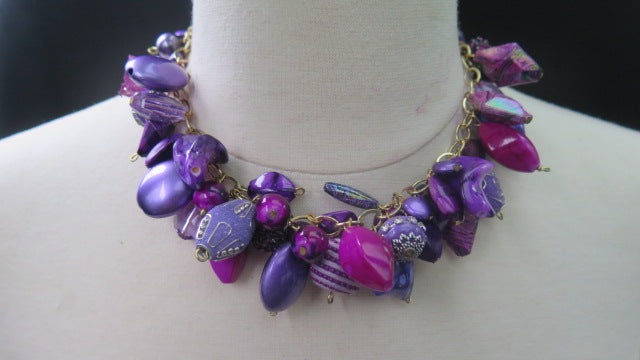 variety purple cluster necklace