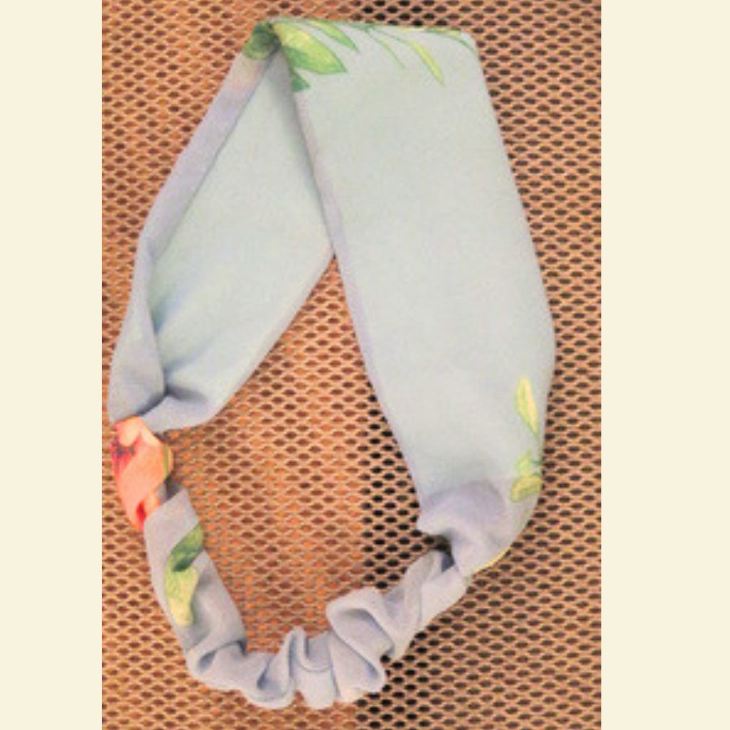 Women's Floral Chiffon Infinity Scarf & Headband Set | Blue Botanical Print | One Size Fits All Accessory Gift Set