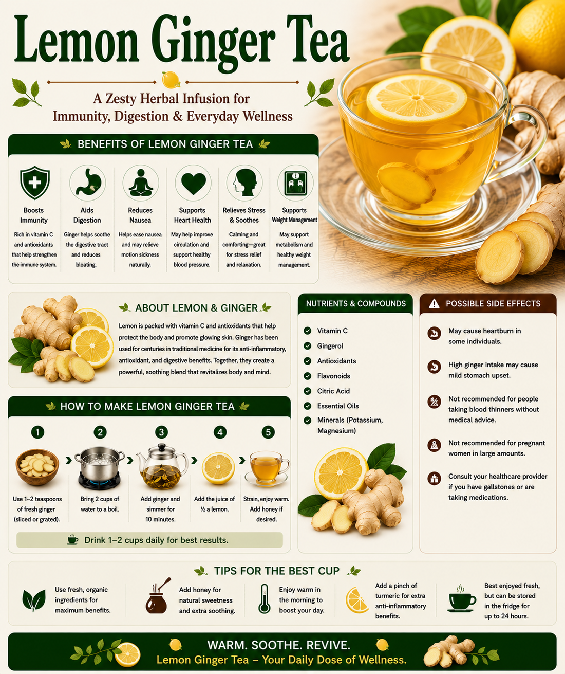 Lemon Ginger Tea Benefits, Uses, Side Effects & How to Make Lemon Ginger Tea at Home