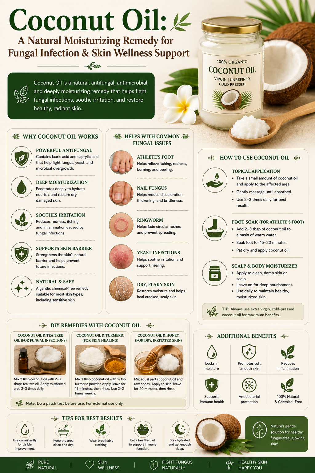Coconut Oil: A Natural Moisturizing Remedy for Fungal Infection & Skin Wellness Support