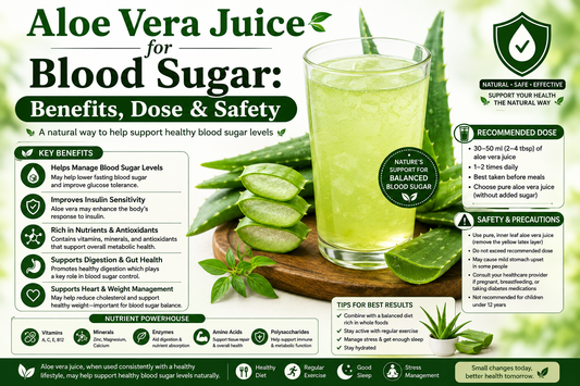 Aloe Vera Juice for Blood Sugar: Benefits, Dose & Safety