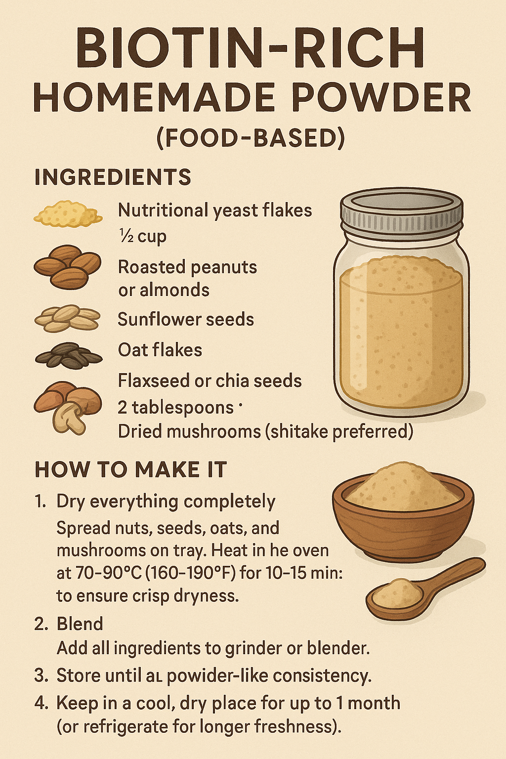 Biotin-Rich Homemade Powder (Food-Based)