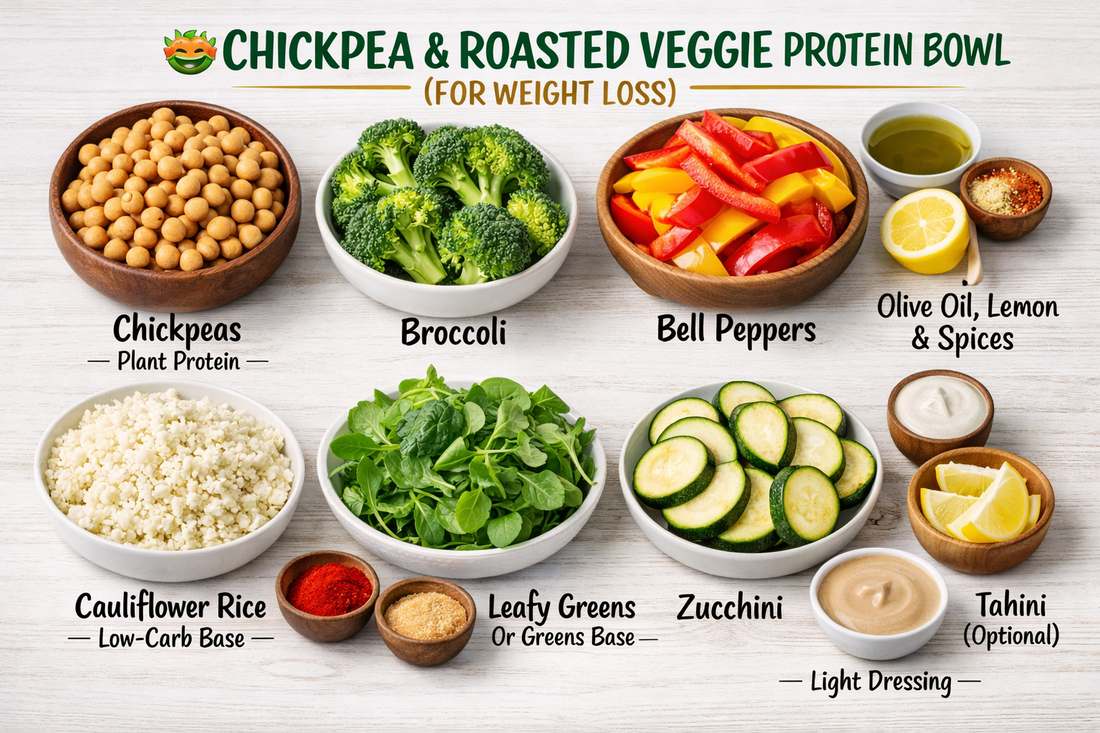 🥗 CHICKPEA & ROASTED VEGGIE PROTEIN BOWL(FOR WEIGHT LOSS)