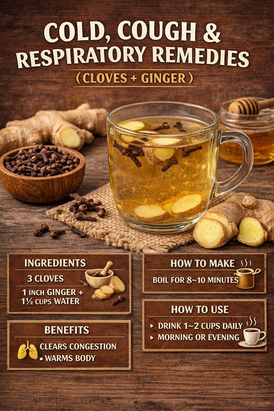 COLD, COUGH & RESPIRATORY REMEDIES (CLOVES + GINGER)