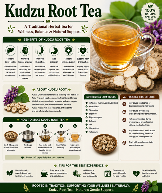 Kudzu Root Tea Benefits, Uses, Side Effects & How to Make Kudzu Root Tea at Home
