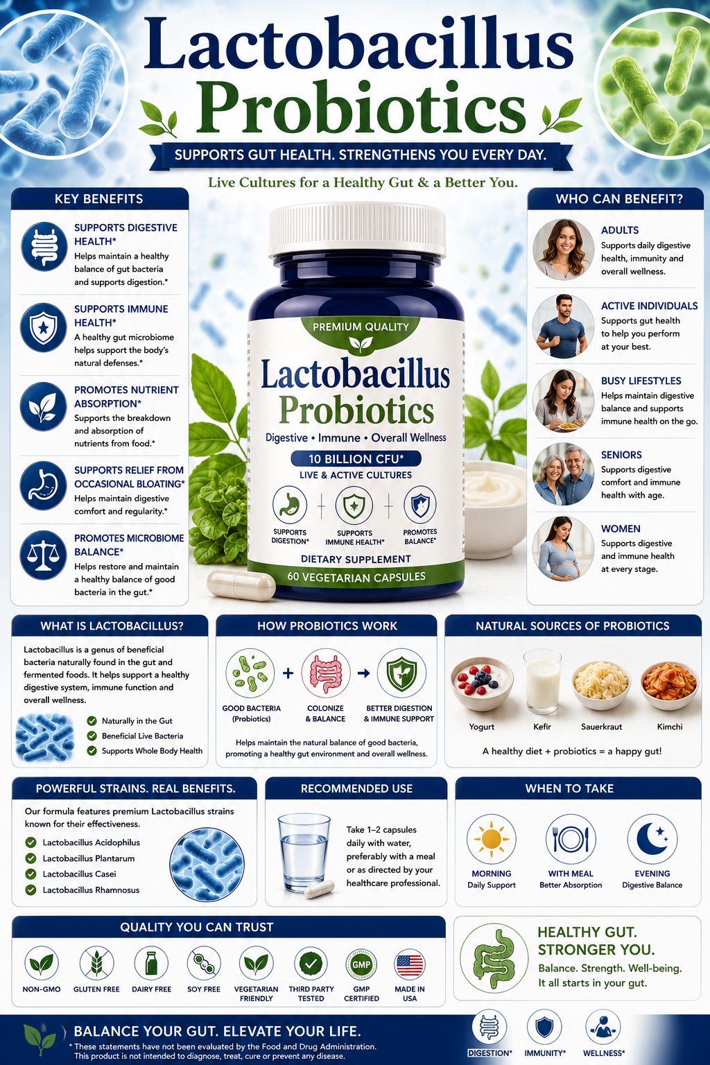 Lactobacillus Probiotics: Benefits, Uses, Side Effects & Safety Guide
