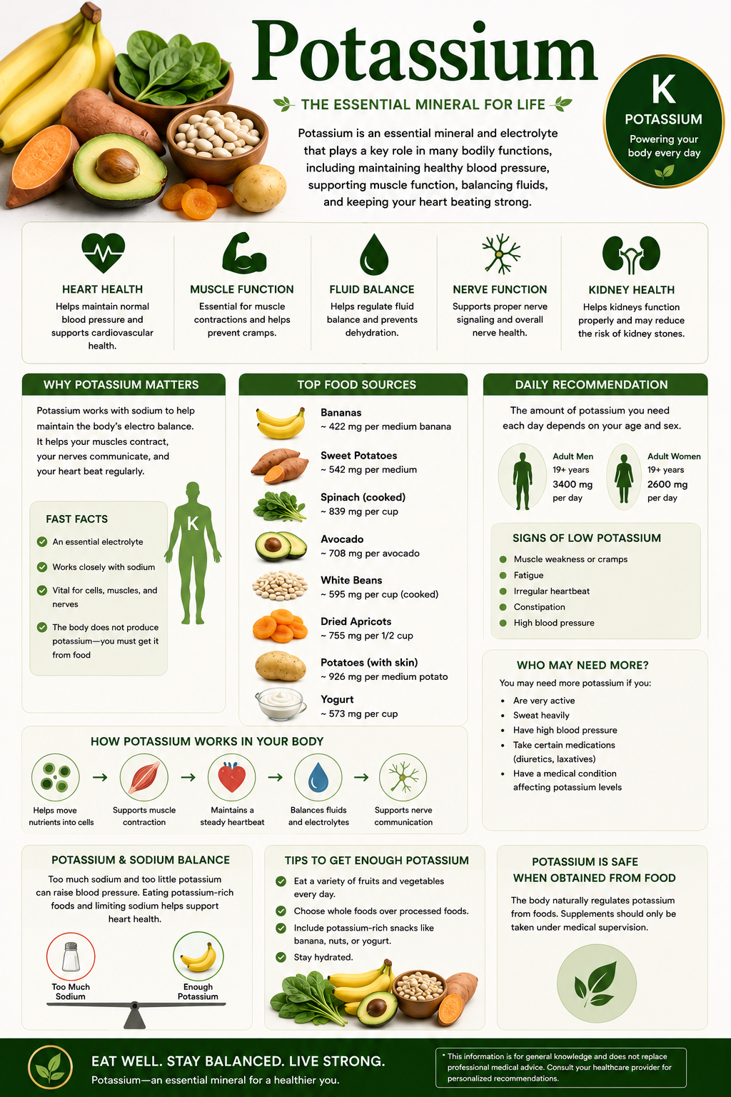 Potassium: Benefits, Uses, Side Effects & Safety Guide